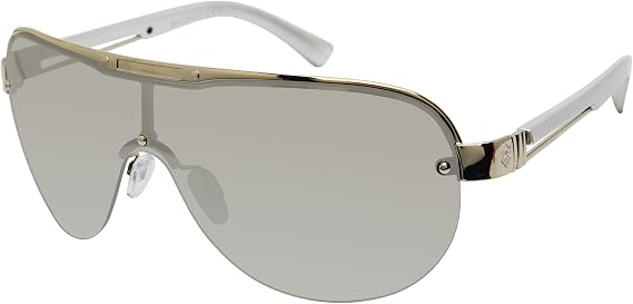 Rocawear mens R1555 Metal Shield Uv400 Protective Aviator Pilot Sunglasses. Gifts for Men With Flair, 142 Mm Aviator Sunglasses