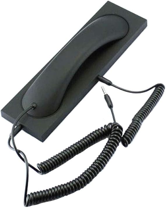 Retro Handset, Mobile Phone Handset, Retro Phone Handset Anti-Radiation Receiver for i Phone iPad, Cell Phone, Computer 3.5MM Black