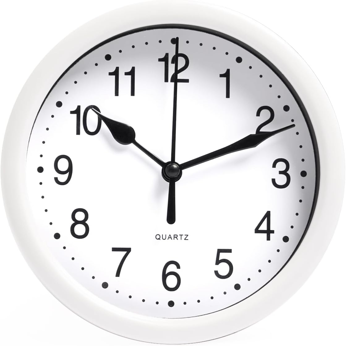 OHS Wall Clock, Small Round Clocks for Kitchen Living Room Office Bedroom, Round Clock Modern Home Decorative Large Numbers Easy To Read, White