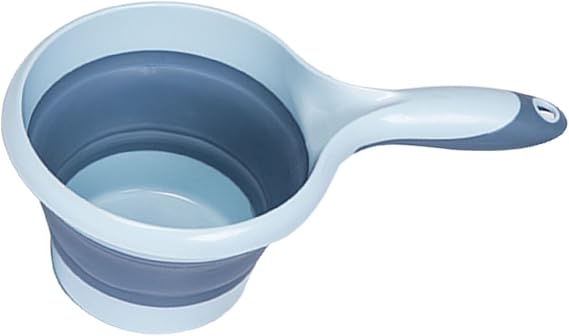 JTLB Zusammenklappbare Wasserschöpfkelle Multifunktionale Aufhängbare Zusammenklappbare Badekelle Küche und Badezimmer (Blau)