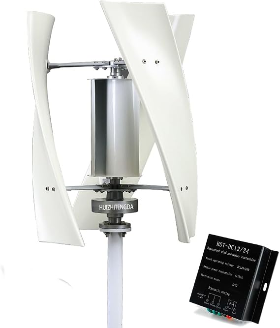 12000W 48V Vertical Axis Wind Turbine Windmill, Free Energy Generator Home Camping with Hybrid Solar Lithium Battery Charger, with Controller