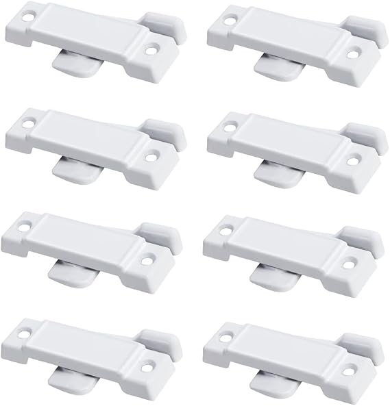 Zinc Alloy Replace Broken Sash Locks, for Single and Double Vertical Sliding Windows, 2-1/4Mounting Hole Centers, Home Security (8 Pack, White)