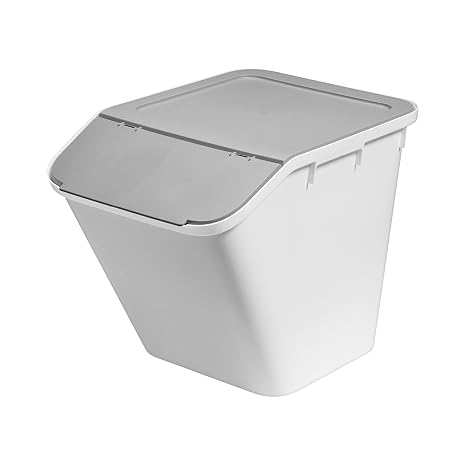 SmartStore Collect Stack-It - 51L Large (1 Pack) With Lids | Plastic Stackable Recycling Bins For Kitchen, Office & Home | Multi-Purpose Sorting Bin & More