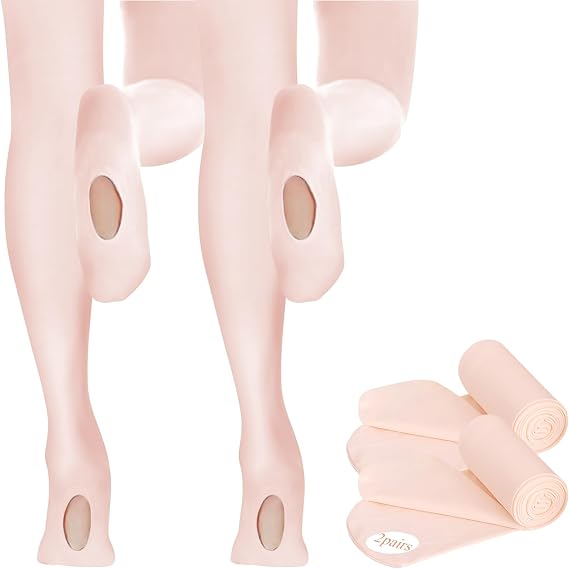 Buauty 2 Pairs Girl's Ballet Dance Tights,Convertible Transition Toddler Pantyhose Kids Soft School Footed Legging Stockings