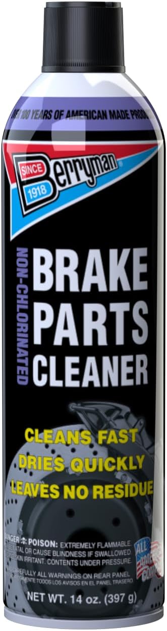 Berryman Brake Parts Cleaner Non-Chlorinated Professional Grade, Quick-Dry - 14 oz. Aerosol Pack of 12