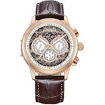 HERITOR Apostle Automatic Watch for Men 43mm Men's Watch with Jeweled Automatic Movement, 316L Stainless Steel Case, Genuine Leather Strap (HERHS2701)