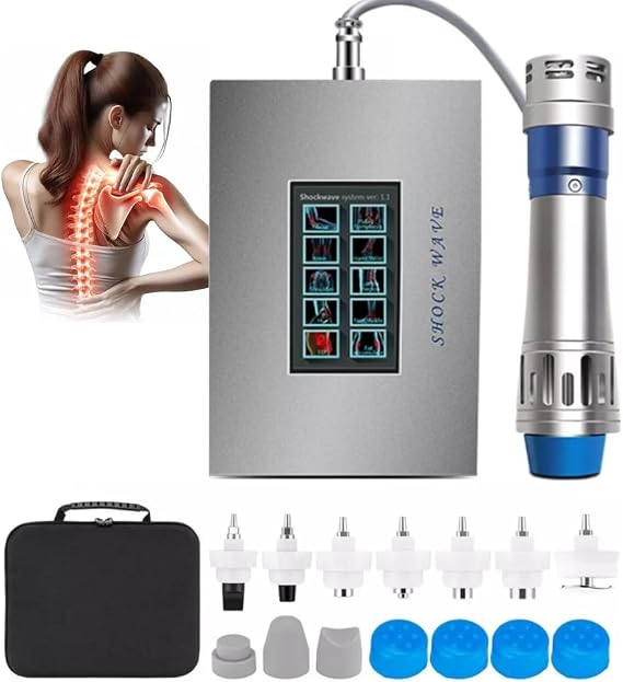 Focused Shockwave Machine for Deep Tissue Massager Physical Therapy Device | Portable Shockwave Physical Therapy Device 7 Massage Heads for Plantar Fasciitis,Sports Injuries Non-Invasive Extracorporeal