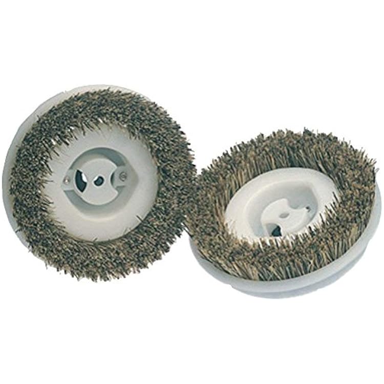 Koblenz Floor Scrubbing Brushes, Compatible with 12-inch Floor Polisher, Scrub Brushes with Tampico and Cocoa Bristles, 2-Pack, Standard, BeigeWhite, 9 L x 6 W x 2 H, 45-0134-2