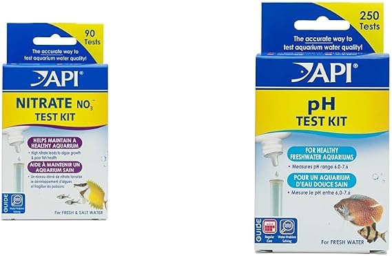API 90-Test Nitrate and 250-Test pH Aquarium Water Test Kits for Freshwater & Saltwater Tanks
