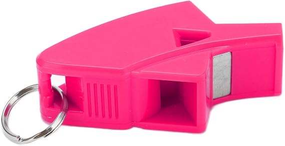 Referee Dolphin Whistle, Resonant Whistle for Competition Sports (Pink Red)