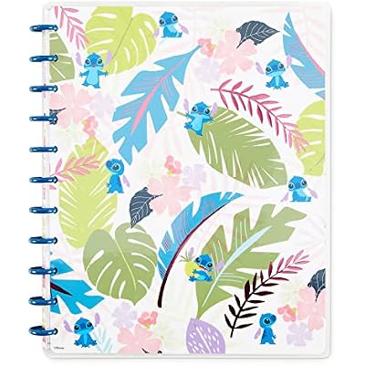 Happy Planner Disney Lilo and Stitch Notebook for Office or School, Disc-Bound Notebook, Big Size, 8.5 x 11, 60 Dot-Lined Pages, Aloha Stitch