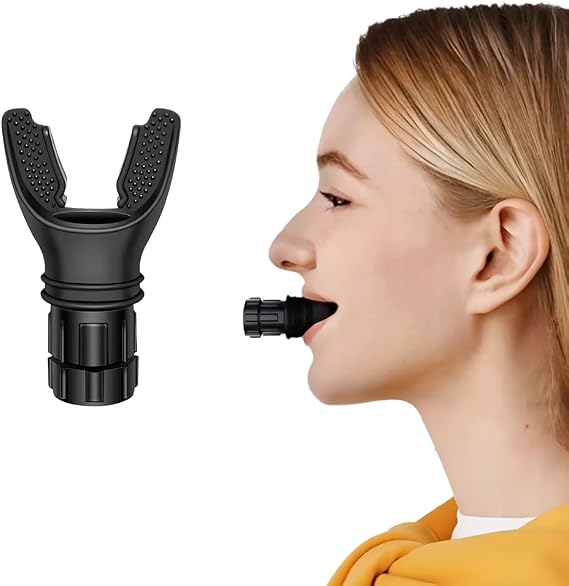 Black Lung Adjust Trainer Breathing Trainer Lung Exerciser Breathing Exerciser Resistance Improvelung Capacity For Respiratory Therapy Sports Lover（Includes One Replacement Head ）