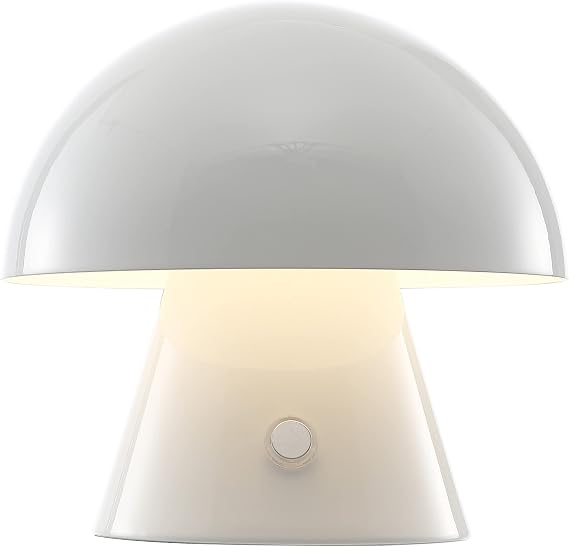 JONATHAN Y Porcini Mushroom Table Lamp 7" Rechargeable LED, White