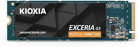 KIOXIA EXCERIA G3 2TB NVMe SSD – M.2 2280, PCIe Gen5 x4, 10000MB/s Okuma, 9600MB/s Yazma