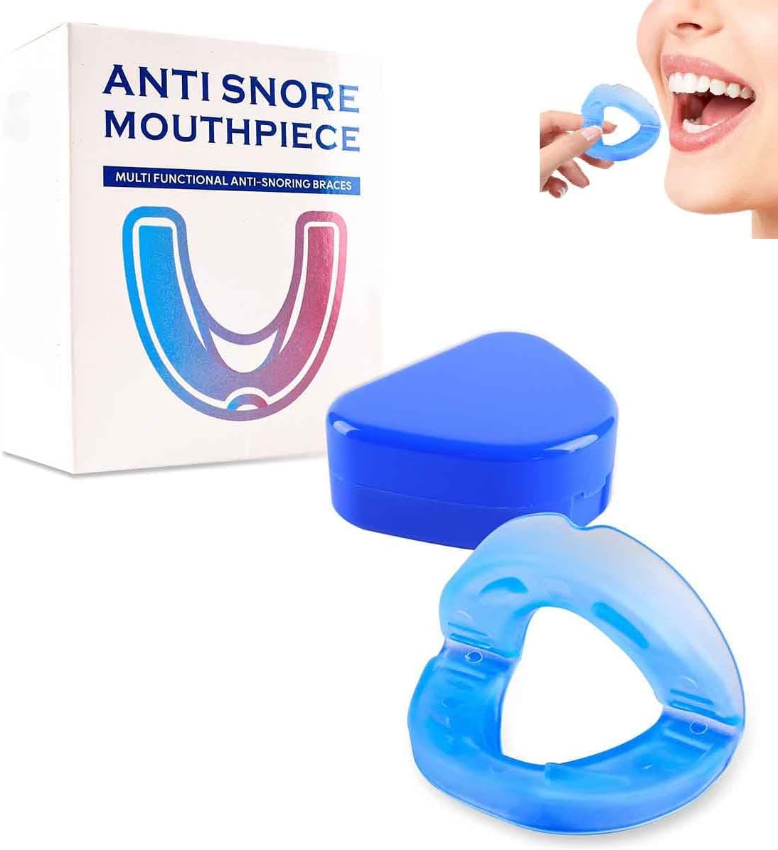Anti-Snoring Mouthpiece,Food Grade Silicone Material Snore Mouth Guard,Instantly Quiet Antisnoring Device Mouthpiece,Make The Night Quiet,Universal Size For Men & Women 1pcs