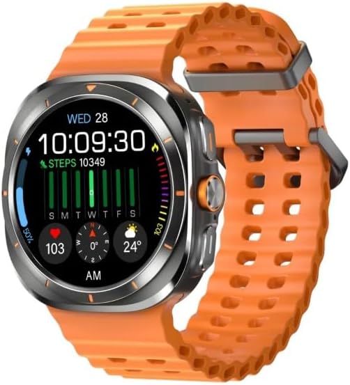 2024 Z7 Ultra Smartwatch 1.5inch Screen Sports Modes GPS Compass Smart Watch Heart Rate Health Monitoring (Black Orange)