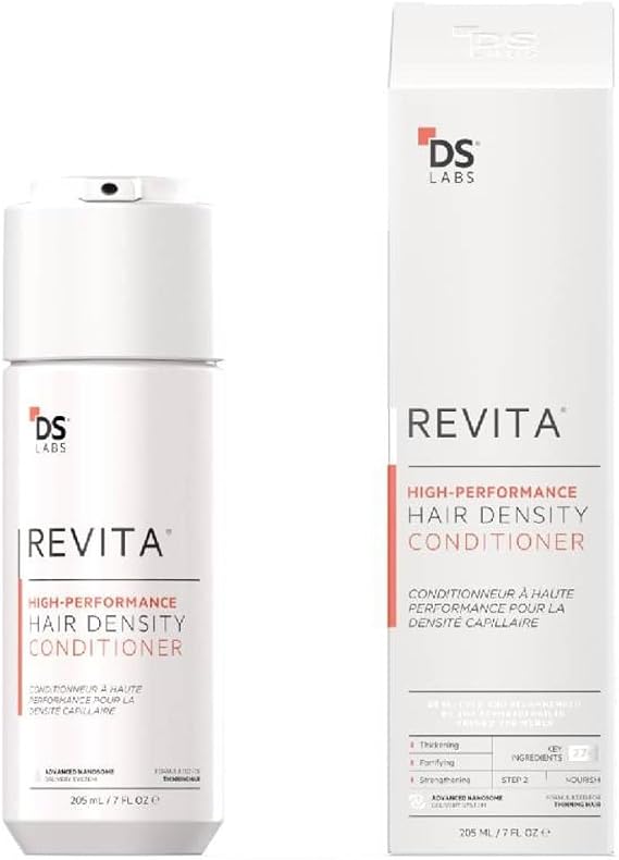 Revita Conditioner for Thinning Hair by DS Laboratories - Supports Hair Growth for Men and Women, Volumizing, Thickening and Strengthening, Sulfate Free, 7 Fl Oz (205mL) - Packaging May Vary