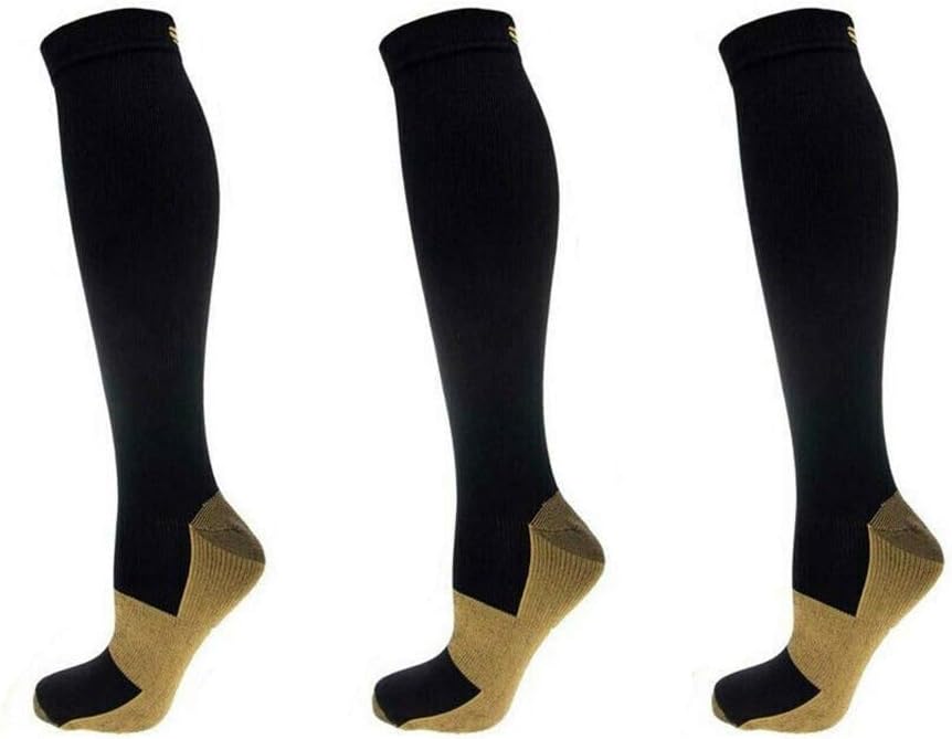 3 Pirs Copper Compression Socks for Men & Women 20-30 mmHg Best Graduated Athletic Fit for Running, Nurses, Flight Travel & Maternity Pregnancy - Boost Stamina, Circulation & Recovery
