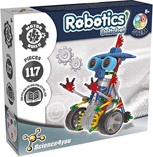 Science4you Robotics Deltabot - Robot Building Toy for Kids Age 8-14, Kit with 117 pieces to Build Your Own Robot and Make it Move, Science Kit and STEM Toy for Kids 8 years old