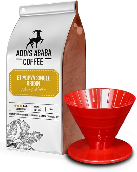 Addis Ababa Coffee - Ethiopian Single Origin 250 Gram & V60 Dripper (Filter Coffee)