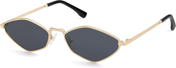 SOJOS Retro Polarized Sunglasses Womens Mens Vintage Narrow Irregular Shades UV400 SJ1233