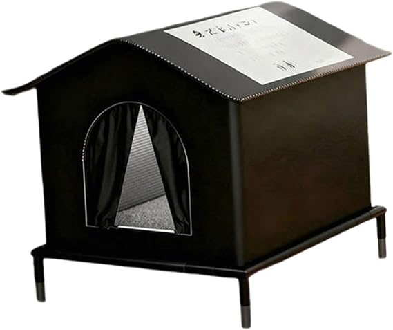 Cat House for Outside Cats, Winter Portable Elevated Feet Pet House, Weatherproof & Insulated Cat House Shelter for Indoor Outdoor Feral Stray Barn Cats and Small Animals, S
