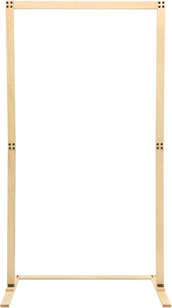 7FT Wooden Wedding Arch for Ceremony, Wedding Arch Backdrop Stand, Wood Arch Wedding Arbor, Square Wooden Stand, Elegant Backdrop Flowers Frame Stand for Wedding Decor (Wood Color, Rectangular)