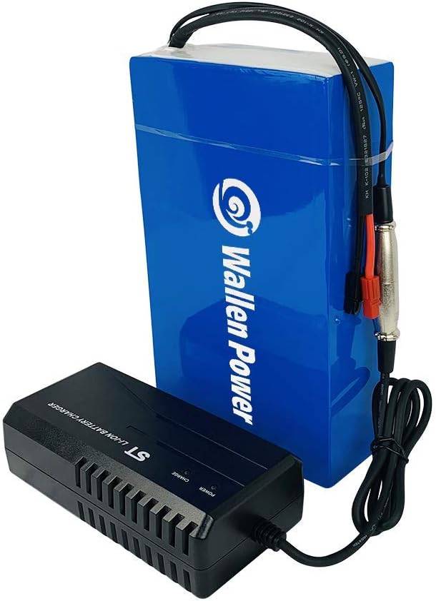 Wallen Power Electric Bike Battery 48V 52V 15AH 20AH Waterproof Lithium Ion Battery Electric Bike Battery fit for 1000W 750W 500W Bike Motor, with Charger, BMS Protection Plate