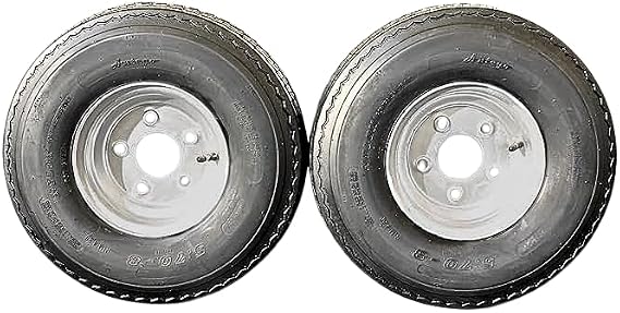 Antego 5.70-8 Trailer Tire & Wheel Assembly, 5 Lug Galvanized, Set of 2