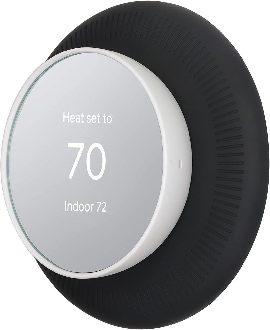 Wall Plate Cover Compatible with Google Nest Thermostat 2020, Silicone Fingerprint Resistant Bracket Mount Trim Kit for Nest Thermostat, Complementary Design Easy Installation Backplate for Home Black