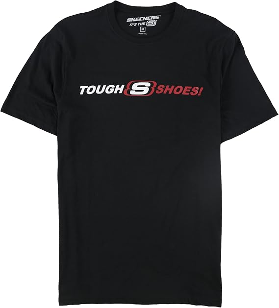 Skechers Mens Tough Shoes! Graphic T-Shirt, Black, Medium
