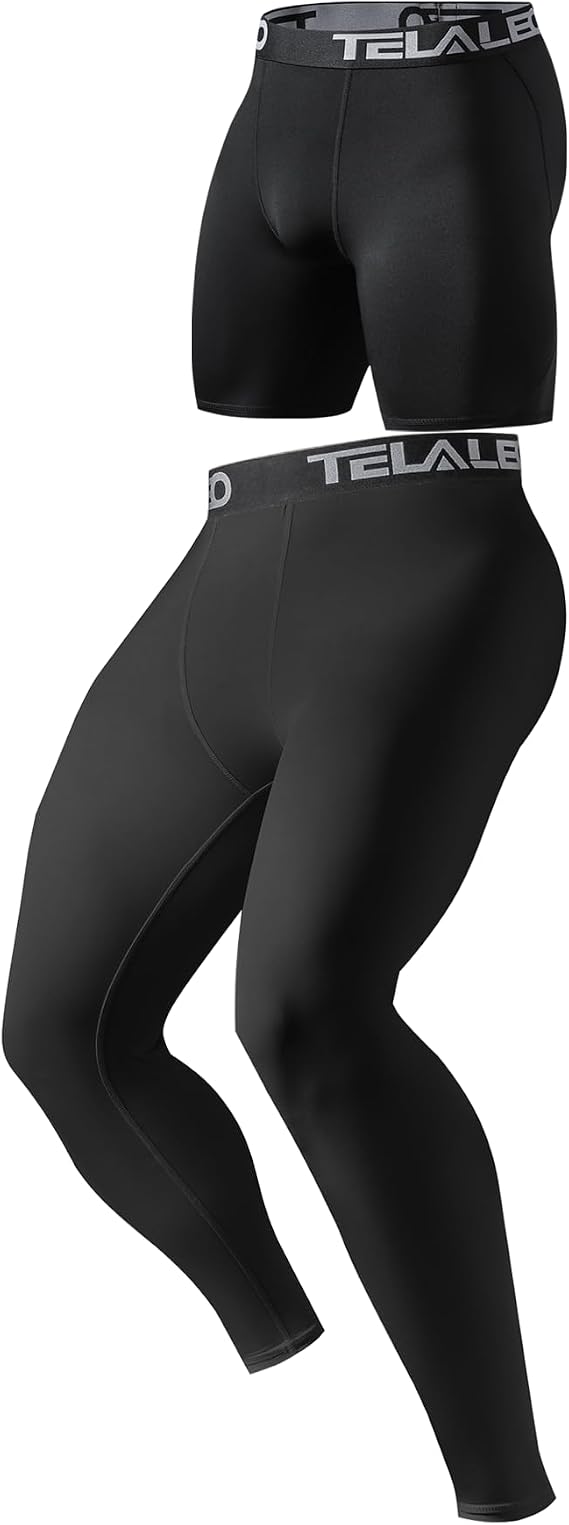 TELALEO Mens Compression Shorts Compression Pants