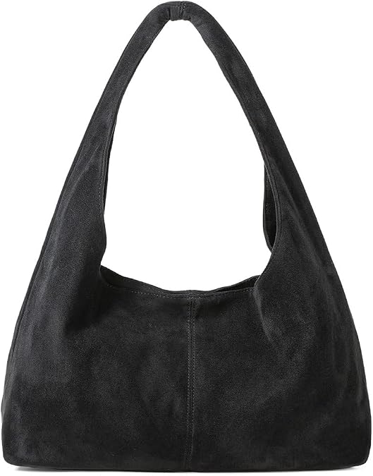 Women's Suede Tote Bag Retro Crescent Shoulder Bag Trendy 2025 Suede Handbag Underarm Purse Work Bag Dumpling Bag