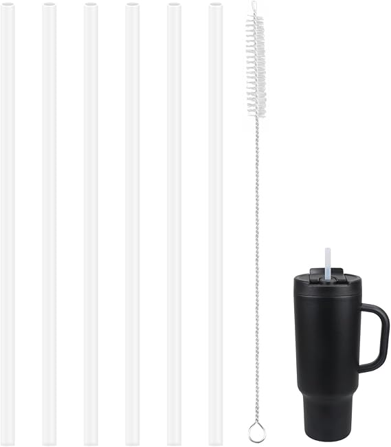 Replacement Straws Compatible With TAL 40oz Stainless Steel Tumbler, with 1 Brush (Pack of 6)