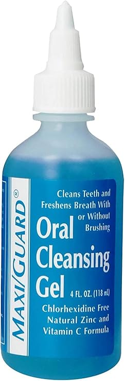 Maxi-Guard Dental Cleaning Gel for Dogs, Cats, Horses, Exotics and Companion Animals (4oz), Light Blue/White