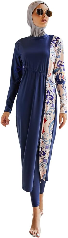 OBEEII Burkini Swimsuits for Women Full Coverage Long Sleeve Muslim Islamic Swimwear Burkini Bathing Suit with Hijab