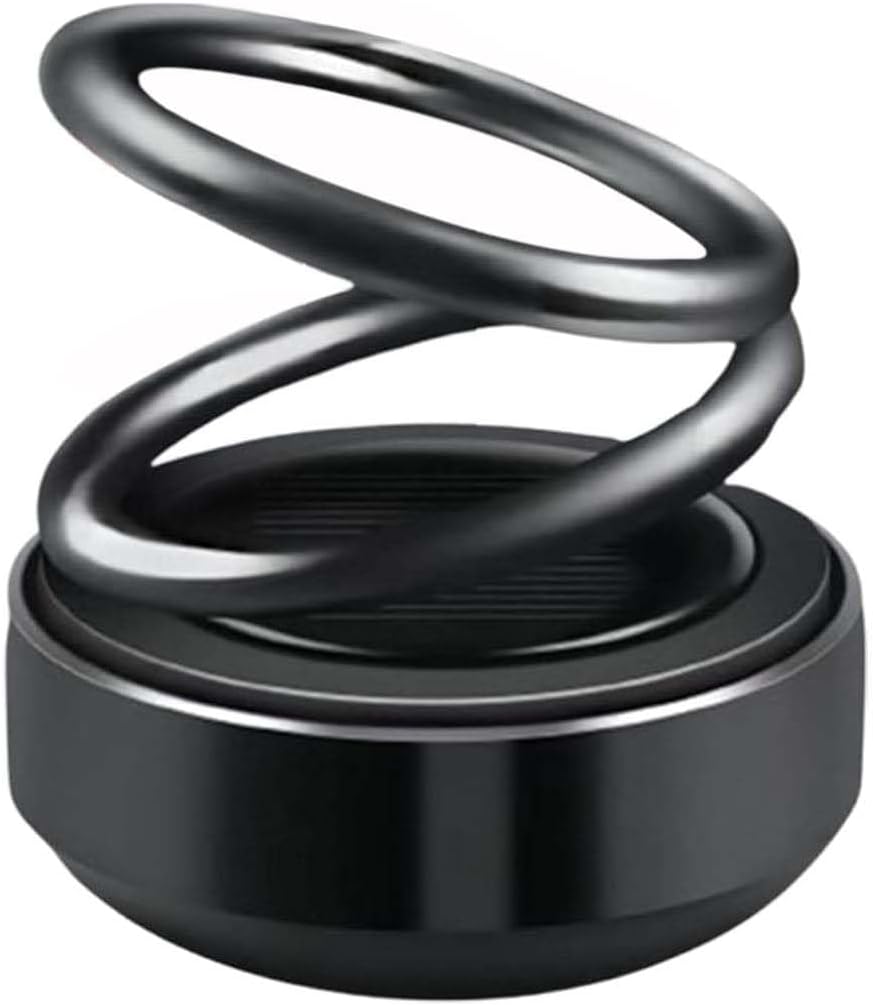 Peachloft Portable Kinetic Molecular Heater, Mini Portable Kinetic Heater for Car, 2025 Upgraded Solar Rotating Double Ring Suspension Car Aromatherapy Ornament Black