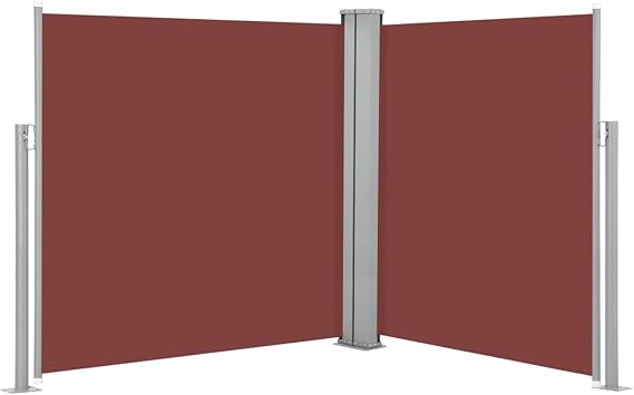 ZEYUAN Retractable Side Awning Brown 140x600 cm,Garden Awnings Sun Shade Awnings,Anti-UV and Waterproof Awnings for Patio, Balcony, Restaurant