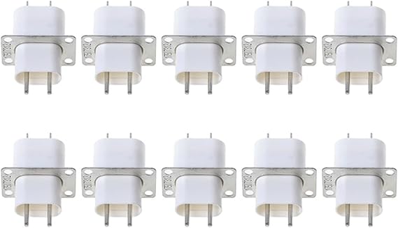 5/10Pcs Electronic Microwave Oven Magnetron Plug 4 Filament Pin Sockets Converter Magnetron Terminal Connector With Capacitor(10PCS)