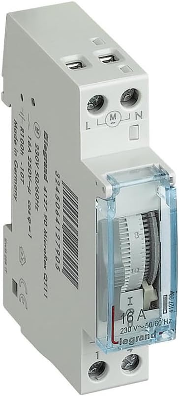 Legrand 412790 Programmable Time Switch, Vertical Dial, 100h Working Reserve, 230 V, 50/60 Hz