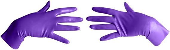 Premium Latex Short Gloves (Wrist Length) Fetish - Purple (Medium)