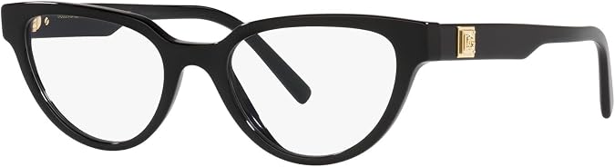 Dolce & Gabbana DG3358-501 Eyeglass Frame Black with Demo Lens 53mm