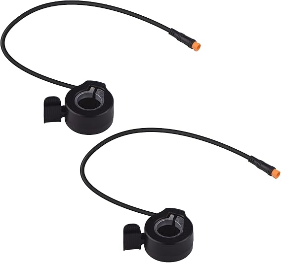 2 Pack Electric Bike 130X Thumb Throttle 12-72V SM/Waterproof Connector,11.8" Length Wire Ebike Accessories,Speed Control Accelerator