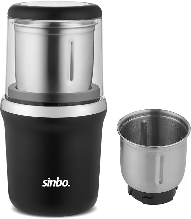Sinbo SCM-2982 Elektrikli Kahve ve Baharat Öğütücü – 200W Motor, 2 Hazneli (4 + 2 Bıçak), 100 gr Kapasiteli Paslanmaz Çelik Değirmen