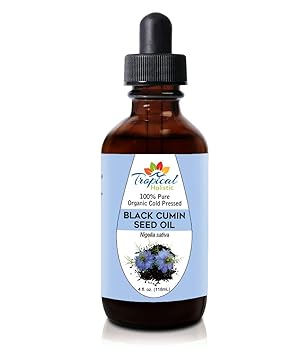 Tropical Holistic Black Seed Oil 4 oz, 100% Natural Organic, Cold Pressed Black Seed Oil - Pure Nigella Sativa Black Seed Oil Liquid for Hair, Skin and Health