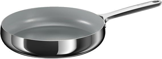 Berghoff Home Edelstahl Bratpfanne 28cm – Antihaft-Pfanne ohne PFAS – Induktionsgeeignet – kleine Pfanne für alle Herdarten – Non-Stick Bratpfanne