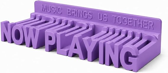 WPESI Now Playing Vinyl Record Stand Wall Mount,Record Display Stand for Vinyl Records and LP Record Floating Shelves Record Storage Holder (Purple)