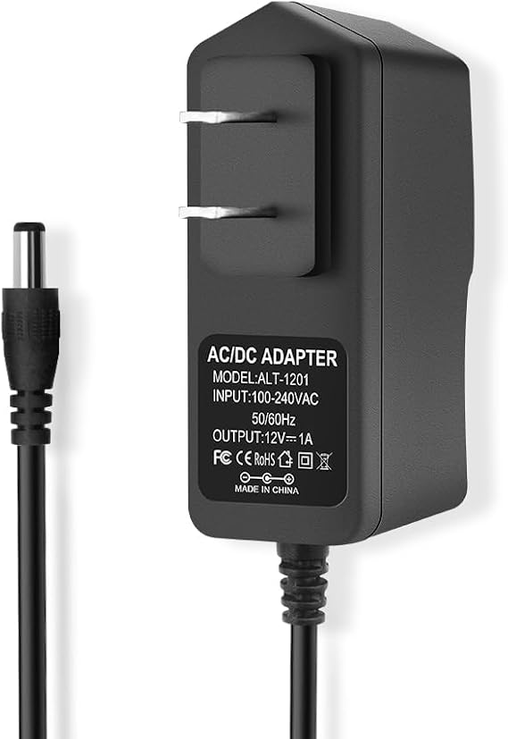 12V DC Power Supply 1A, AC Adapter 100-240V 50-60Hz to 12 Volts 1000mA, Cord Barrel Plug Size 5.5mm x 2.5mm - Center Positive for LED Strip Lights CCTV Camera Routers