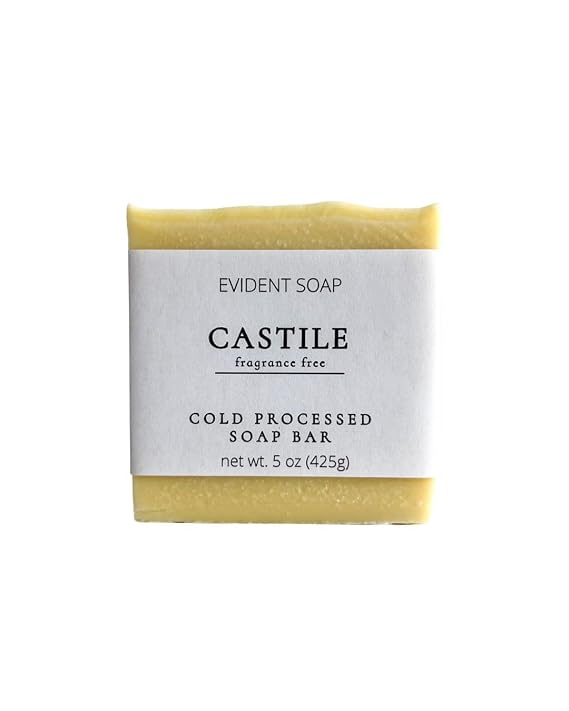 Castile Soap Bar - 100% Olive Oil & All Natural, Gentle, Unscented for Sensitive Skin, Handcrafted for Face & Body
