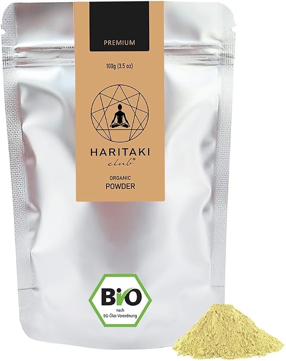 Haritaki Organic Powder | Premium Quality - Haritaki Club | Laboratory Tested and EU Organic Certified | Terminalia Chebula | Vegan, Kosher, Halal 100% Natural 18.96